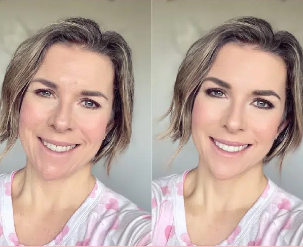 Beauty filter before and after comparison